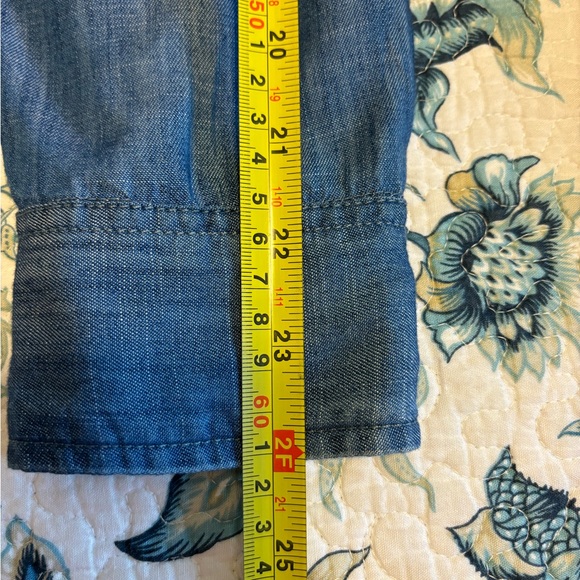 Talbots Button Detail Tencel Chambray Popover Tunic Top - Picture 11 of 13